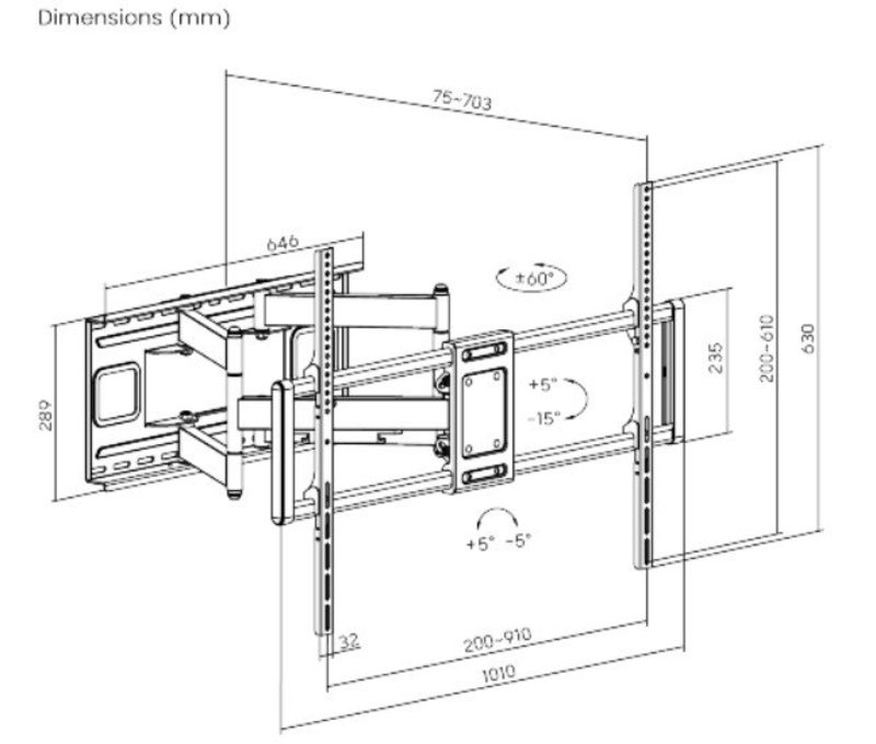 Настінний кронштейн Gembird WM-120ST-01, numer zdjęcia 4