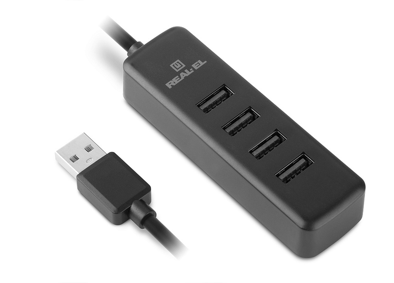 USB концентратор REAL-EL HQ-175, 4 порта, чорний, numer zdjęcia 6