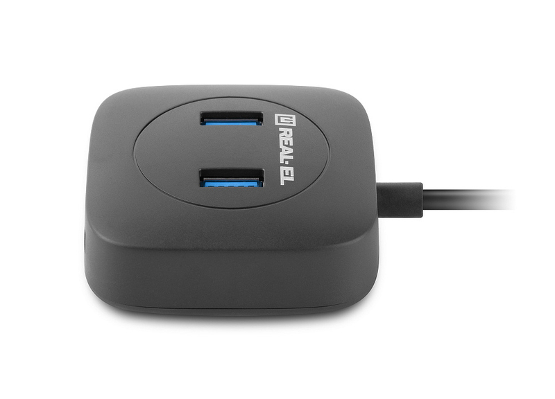 USB концентратор REAL-EL HQ-187, 4 порта USB 3.0, чорний, numer zdjęcia 7