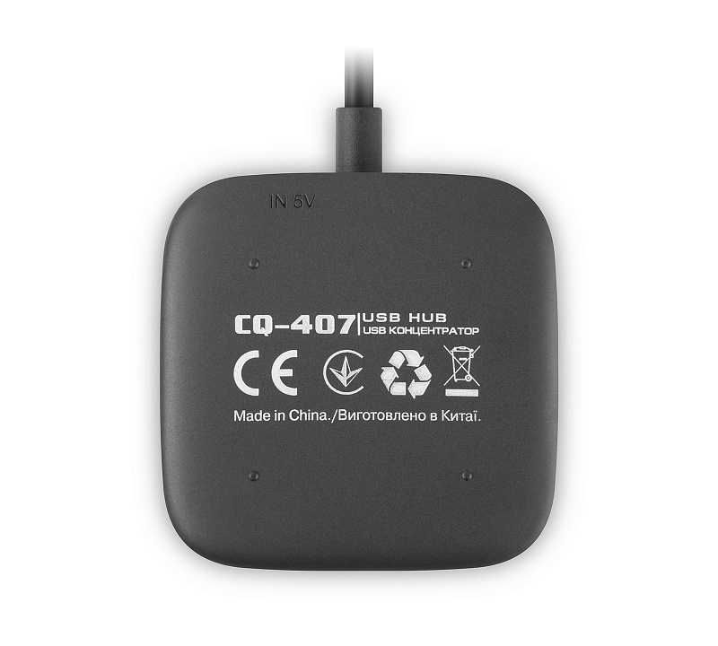 USB концентратор REAL-EL CQ-407, Type-C, 4 порта USB 3.0, чорний, numer zdjęcia 9