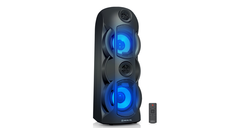 Колонка REAL-EL X-787 Black УЦІНКА (80Вт, bluetooth, підсвічування, TWS, USB, Micro SD, пульт ДК), numer zdjęcia 4