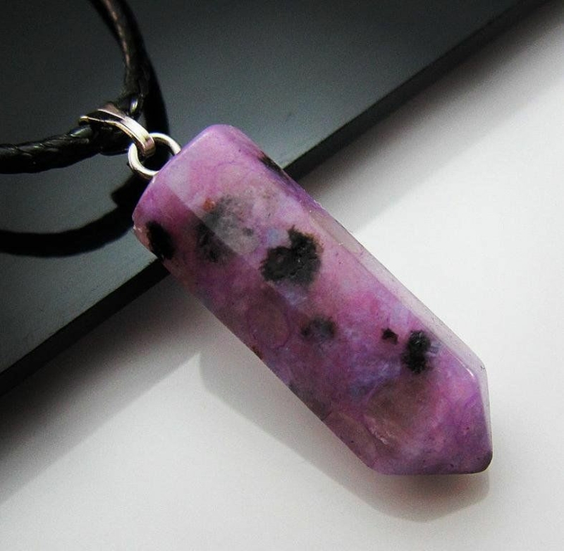 Кулон стержень Фиолетовая Яшма натуральный камень, фото №3