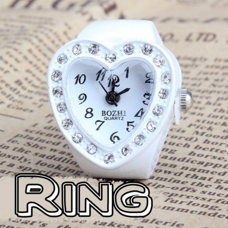 Часы - Кольцо на палец украшенное стразами Сердце, фото №2