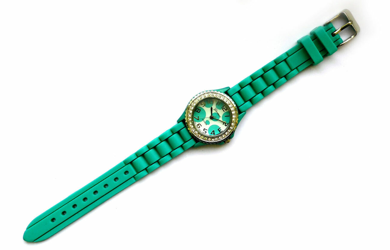 Geneva Platinum часы из США с мягким силиконовым ремешком Japan movt, фото №4