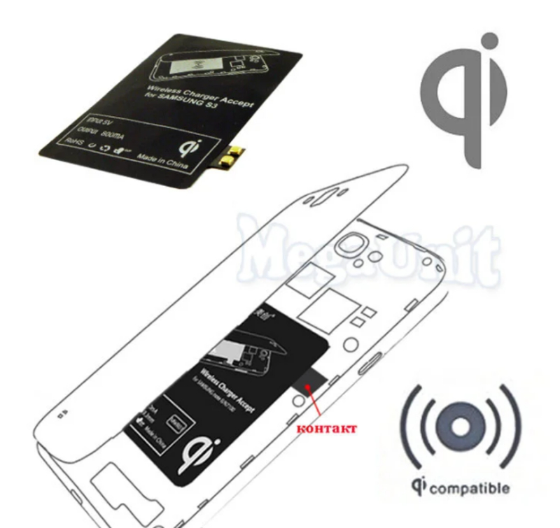 QI модуль приемник Samsung Galaxy S3 i9300 для беспроводной зарядки