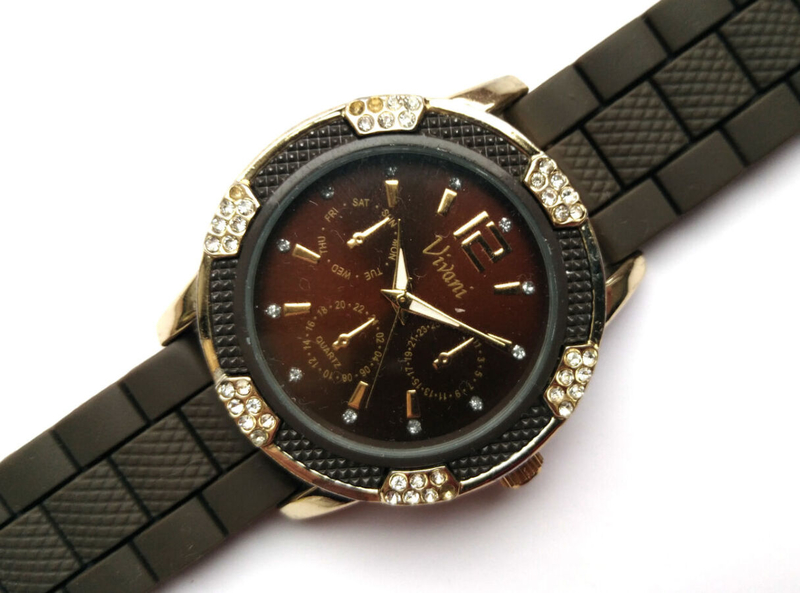 Vivani by Accutime zegarek z USA cyrkonie silikonowy futro. Singapore SII, numer zdjęcia 4