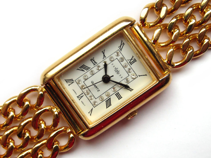 La Express zegarek z USA na bransolecie z łańcuchów mechanizm Japan Shiojiri, numer zdjęcia 7