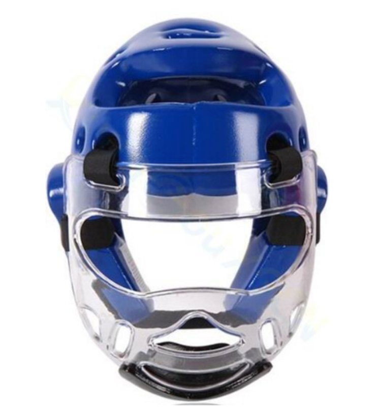 Шлем для карате тхэквондо единоборства с пластиковой маской, фото №2