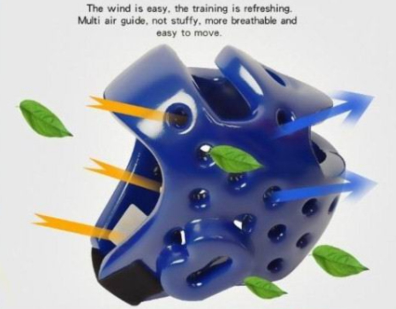 Шлем для карате тхэквондо единоборства с пластиковой маской, фото №4