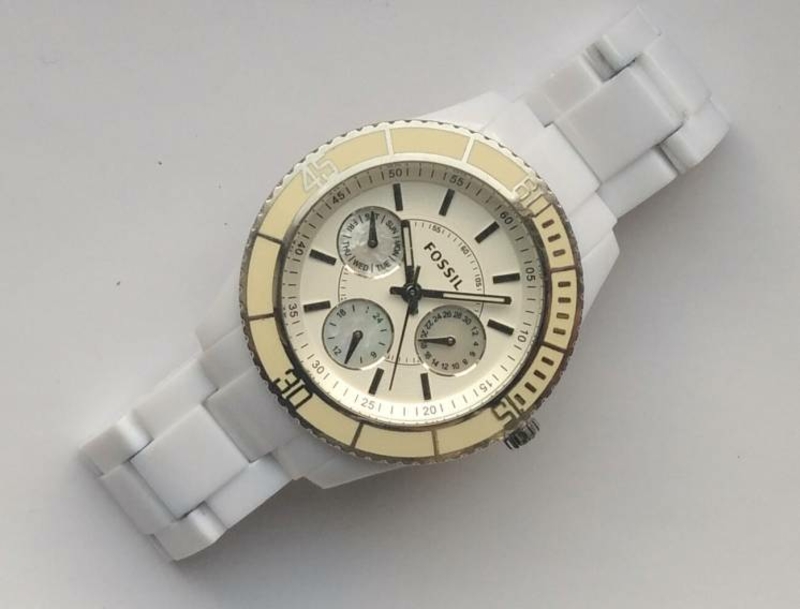 Fossil ES-2540 Multifunction часы из США 4 циферблата WR50M пластик, фото №3