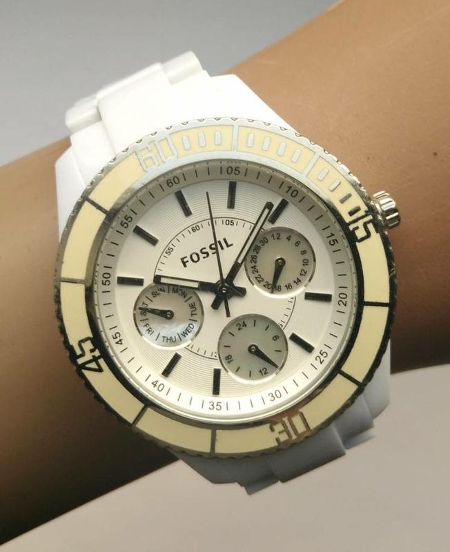 Fossil ES-2540 Multifunction часы из США 4 циферблата WR50M пластик, фото №8