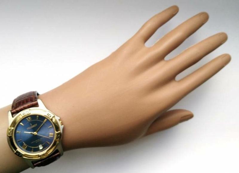 Peugeot часы из США с датой механизм Japan Miyota ремешок кожа, фото №5
