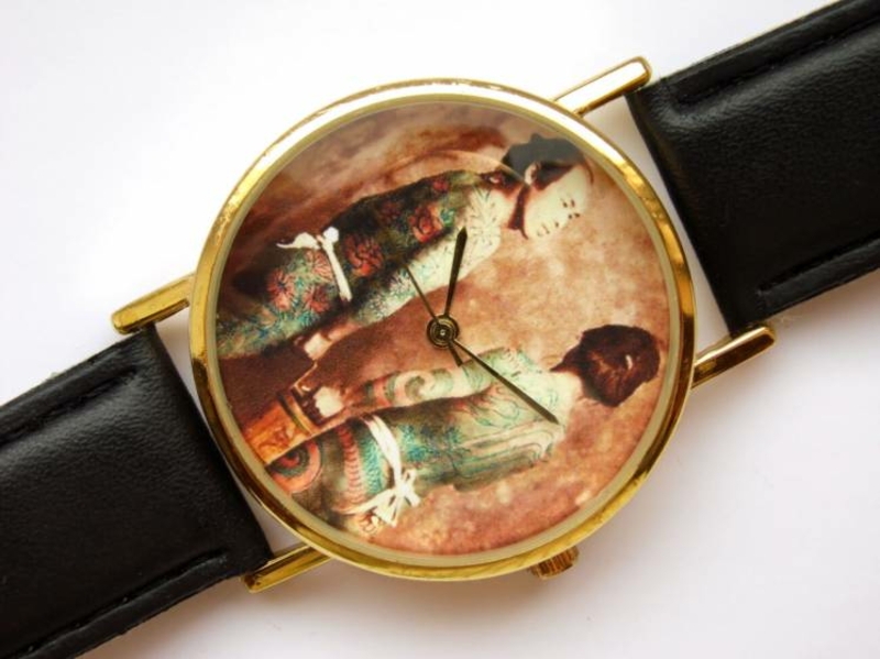 Якудза японское тату часы унисекс в идеальном состоянии мех. China, фото №9