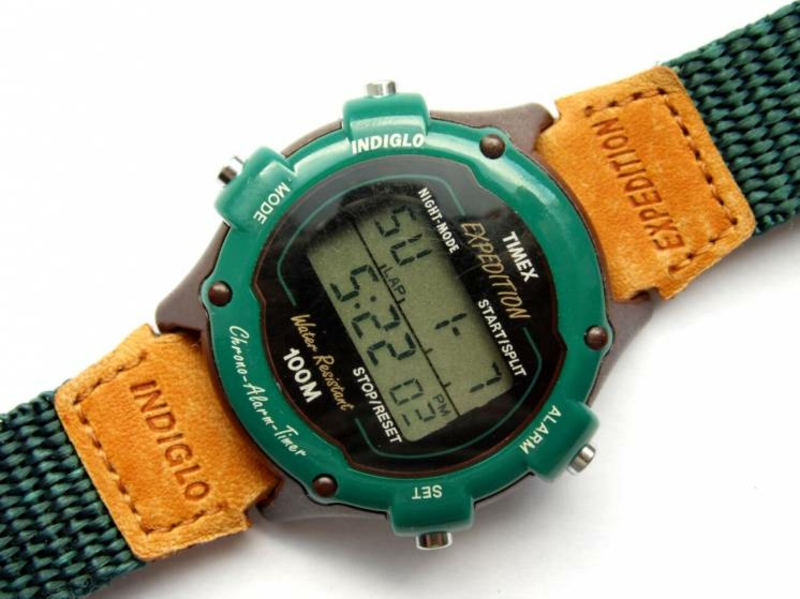 Timex Expedition часы из США кожаный ремешок WR100M Indiglo, фото №7