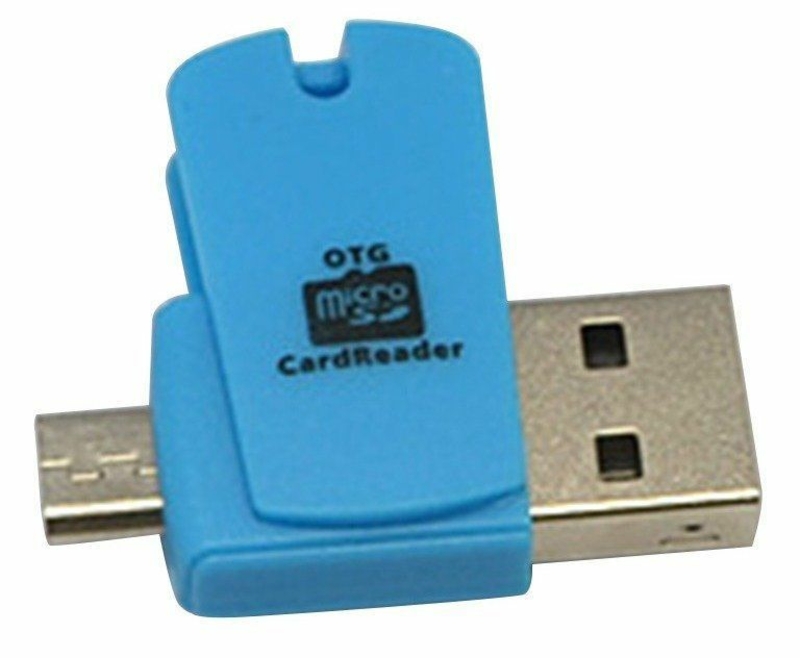 2 в 1 - OTG micro USB / USB - microSD TF кардридер, фото №2