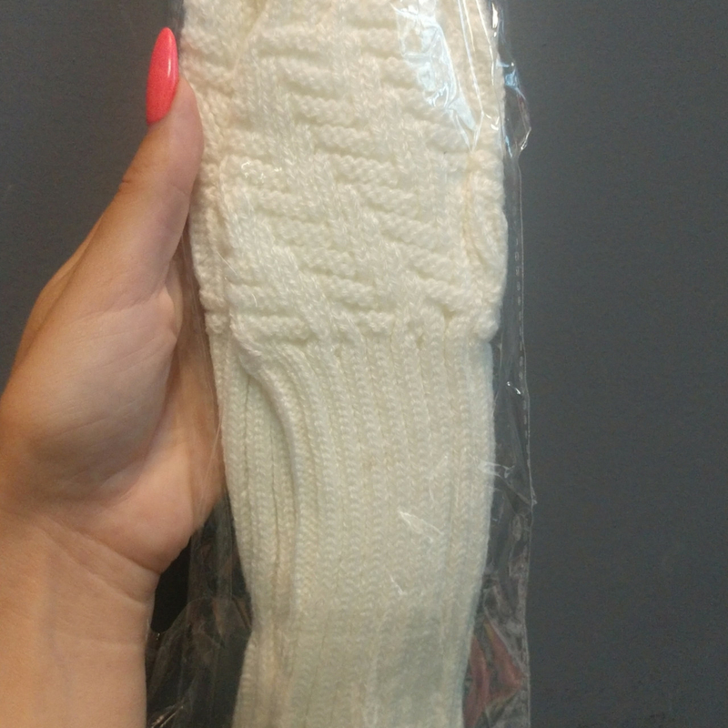 Митенки длинные перчатки без пальцев теплые (MitWarm2) Белые, фото №4