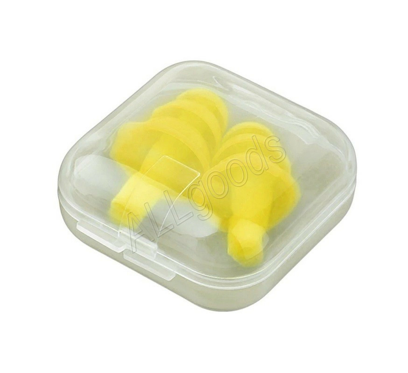Беруши желтые силиконовые 1 пара + коробочка для хранения