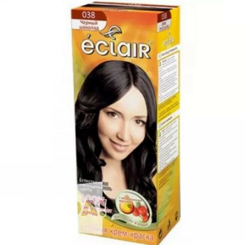 Краска для волос Eclair (просрочена в 2019г) №038 Черный шоколад