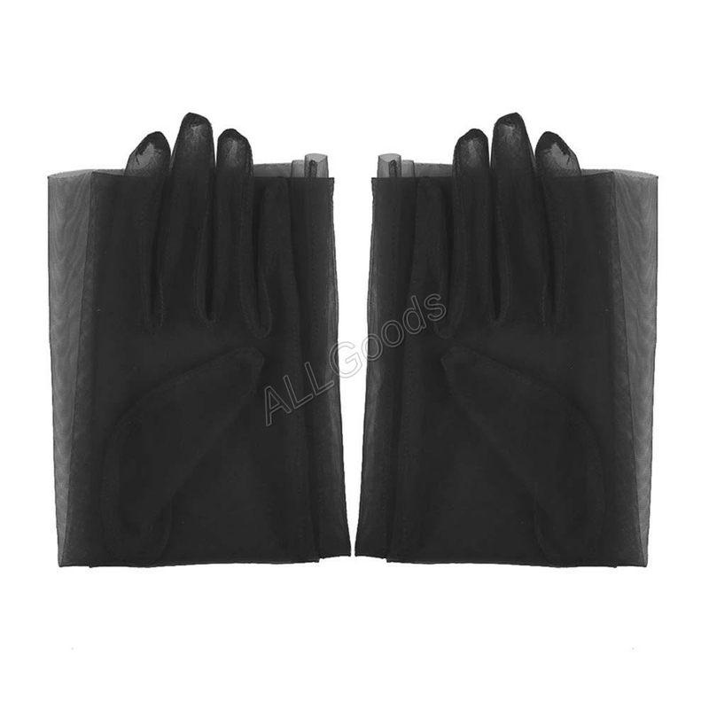 Перчатки фатиновые длинные Черные (p1030-black), фото №5
