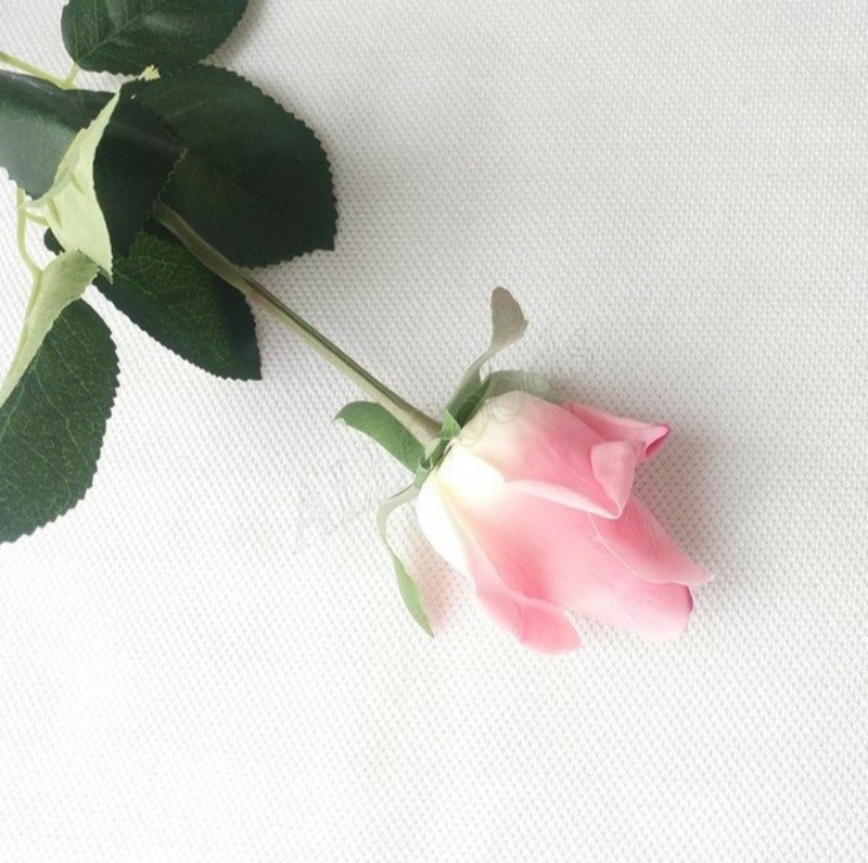 Розы искусственные 1шт  Бело-розовый градиент, фото №2