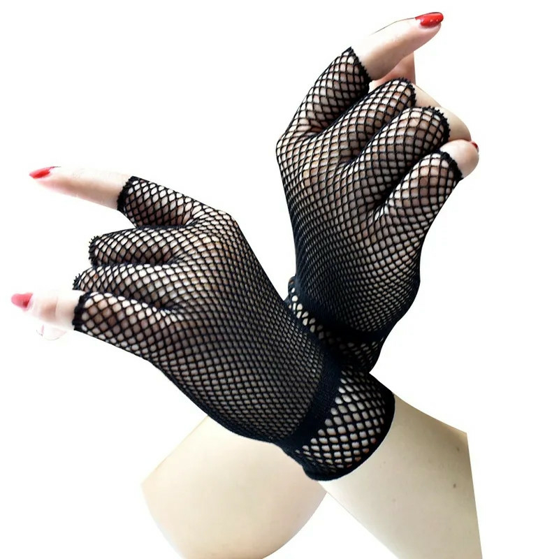 Перчатки кружевные Черные (р900Black), фото №4