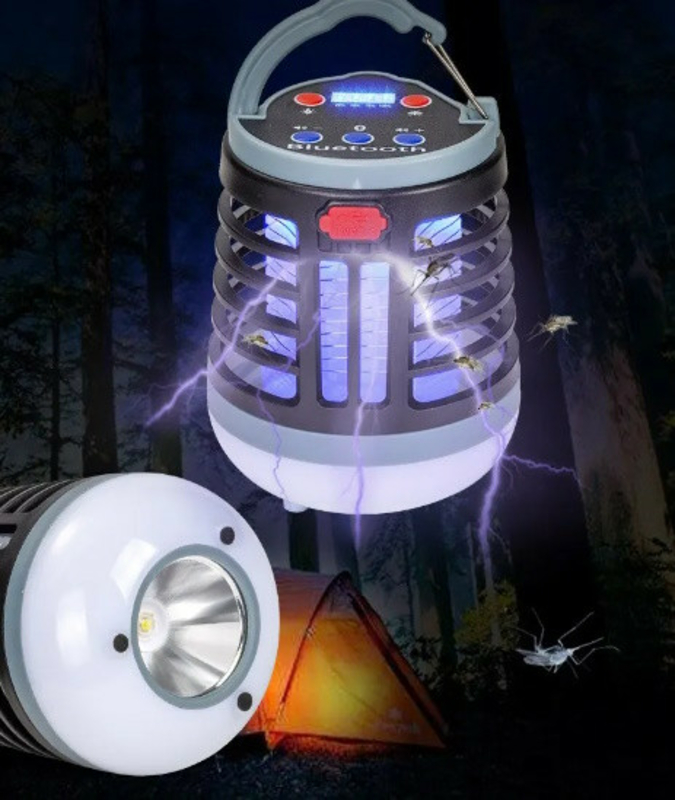 Ловушка лампа для комаров, фонарик и лампа на аккумуляторе, фото №6