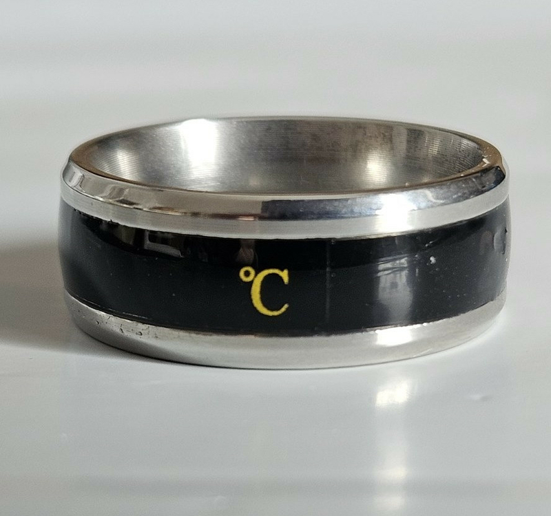 Умное кольцо с термометром Цвет Серебро 18 размер, фото №3