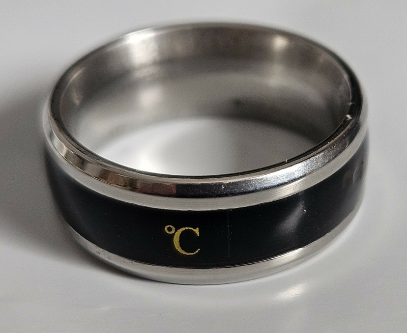 Умное кольцо с термометром Цвет Серебро 18 размер, фото №4