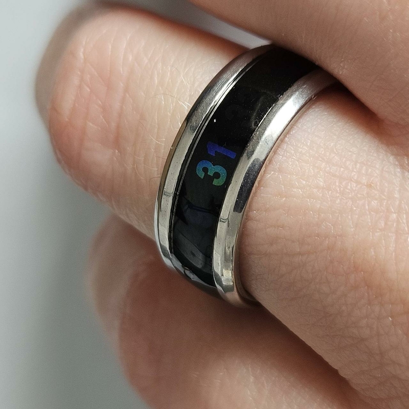 Умное кольцо с термометром Цвет Серебро 18 размер, photo number 5