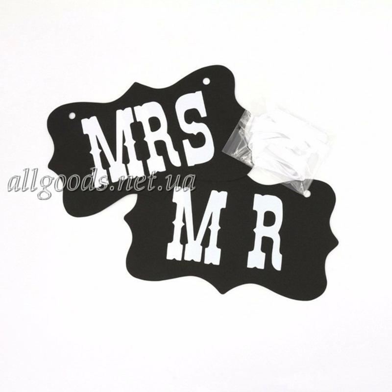 Фотобутафория для свадебной фотосессии: таблички свадебные MR и MRS, фото №3