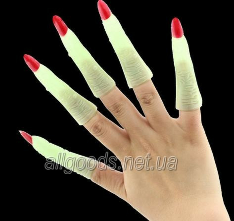 Пальцы с ногтями флуоресцентные 10шт., фото №3