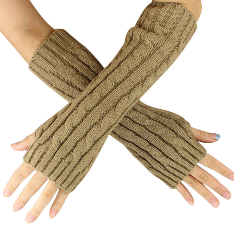 Митенки длинные перчатки без пальцев теплые, фото №2