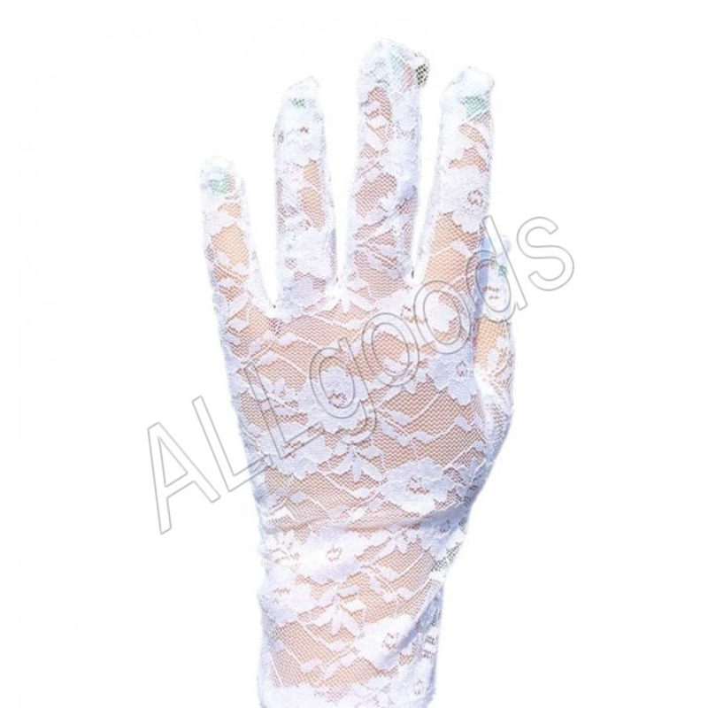 Rękawice zamknięte koronkowe krótkie (r330serye) biały, numer zdjęcia 4