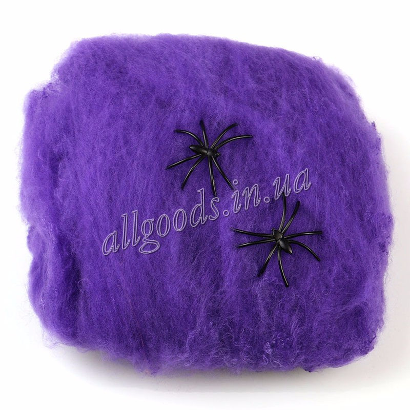 Паутина декоративная + паук Фиолетовая