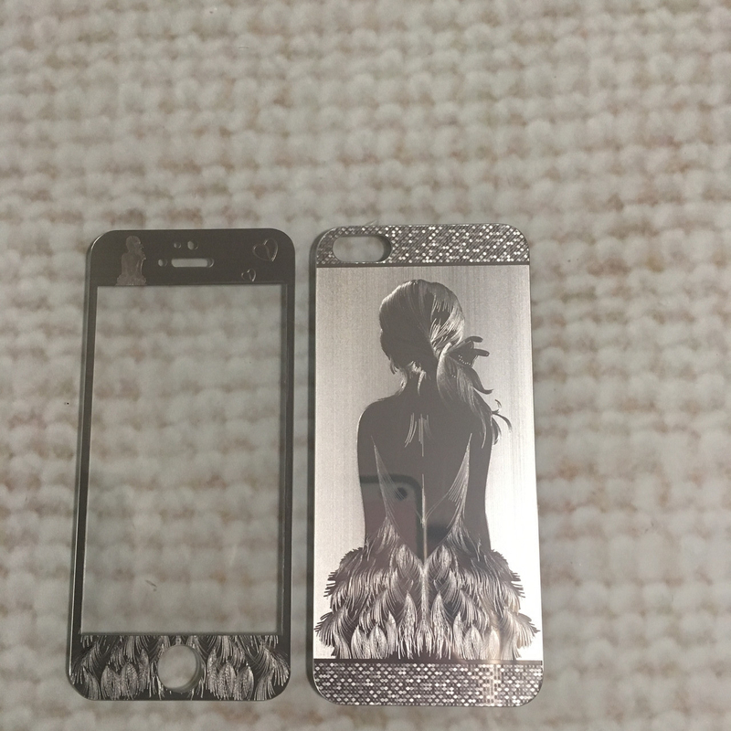 Стекло защитное на iPhone  5, 5S, 5с, SE Серебро девушка (комплект 2 шт в уп), photo number 4