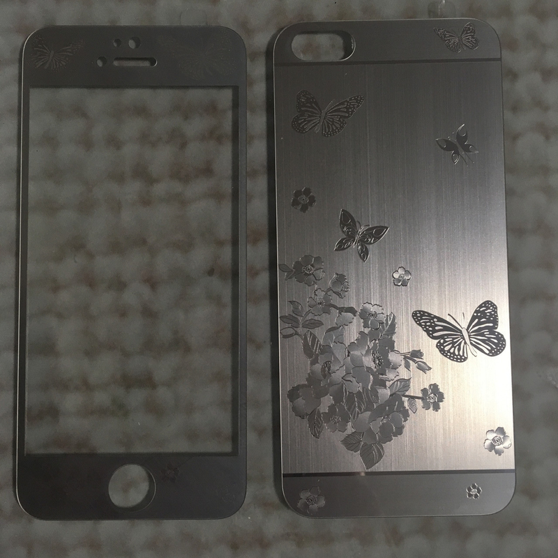 Стекло защитное на iPhone  5, 5S, 5с, SE Серебро девушка (комплект 2 шт в уп), фото №6