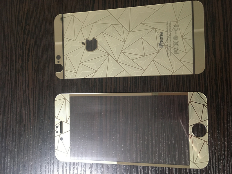 Стекло защитное на iPhone 6, iPhone 6S Золотая абстракция (комплект 2 шт в уп), фото №3