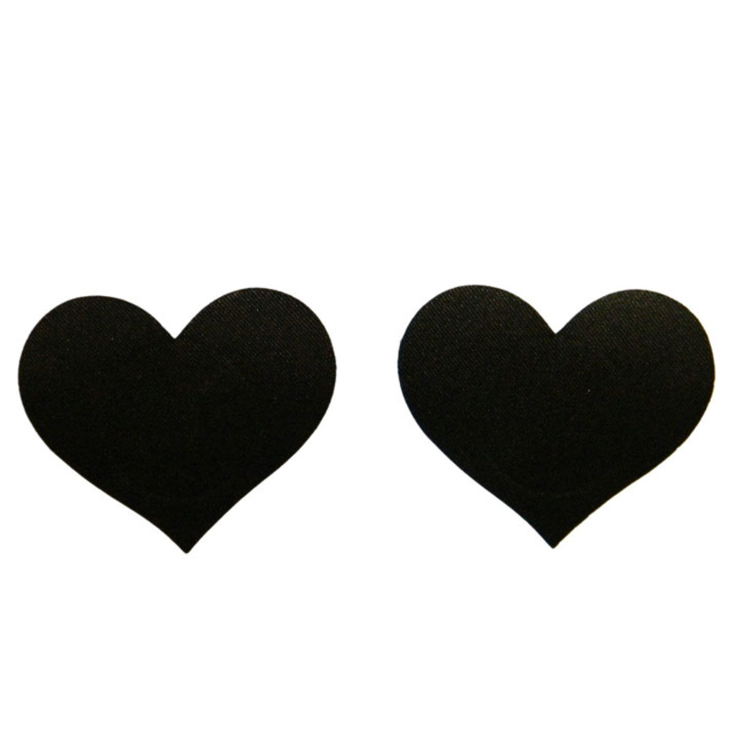 Наклейки на грудь в виде сердечка черные, фото №3