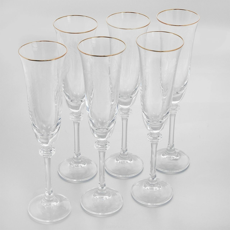 Набор бокалов для шампанского Bohemia Alexandra 190 мл 6 пр b1SD70