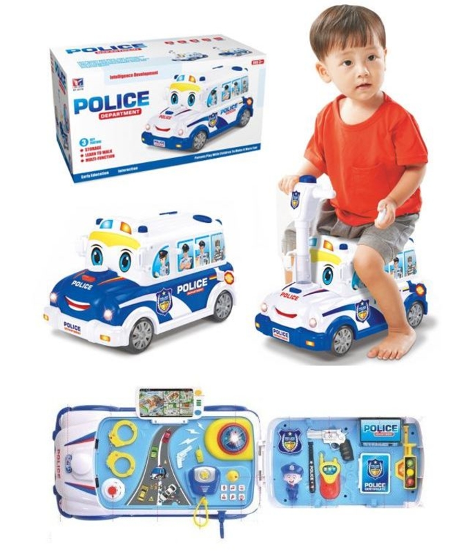 Развивающая игрушка машинка - каталка Полицейская машина с аксессуарами RPC (BT-2217E), фото №2
