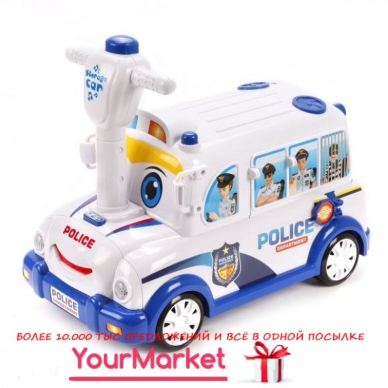 Развивающая игрушка машинка - каталка Полицейская машина с аксессуарами RPC (BT-2217E), фото №5