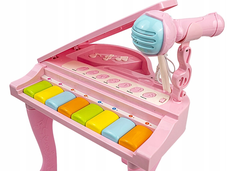 Детское музыкальное пианино на ножках с микрофоном, MP3 (HY675-E), фото №6