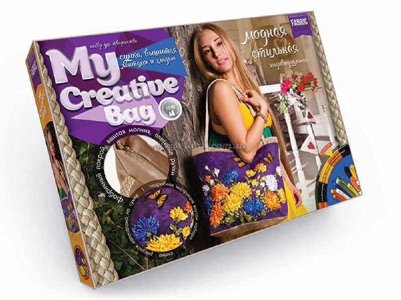 Сумка вишита стрічками та бісером "My Creative Bag" (асорт./5), арт. 5389 (MCB-01-01/05), Danko Toys