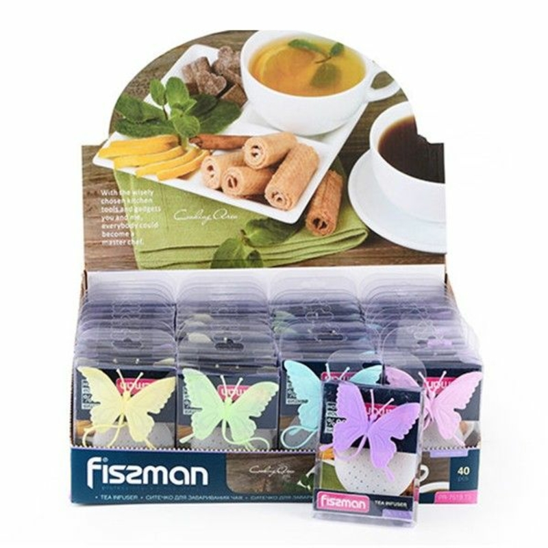 Сито для заваривания чая Fissman Бабочка силикон микс цветов 7519 F, фото №3
