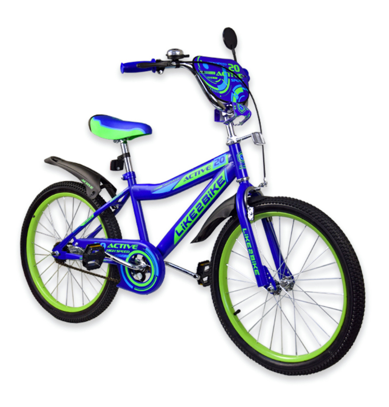 Велосипед детский 2-х колёсный 20&quot; 192025  Like2bike Active, синий,  без тренировочных колёс, фото №2
