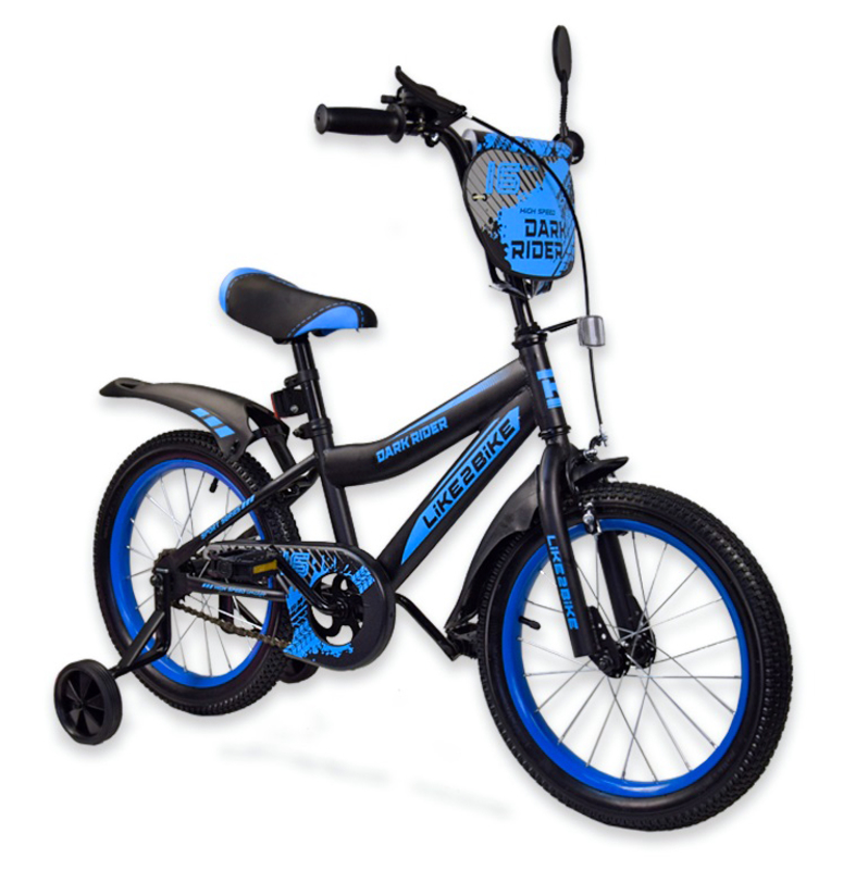 Rower dziecięcy 2-x koła 18" 191820 Like2bike Dark Rider, czarno/niebieski
