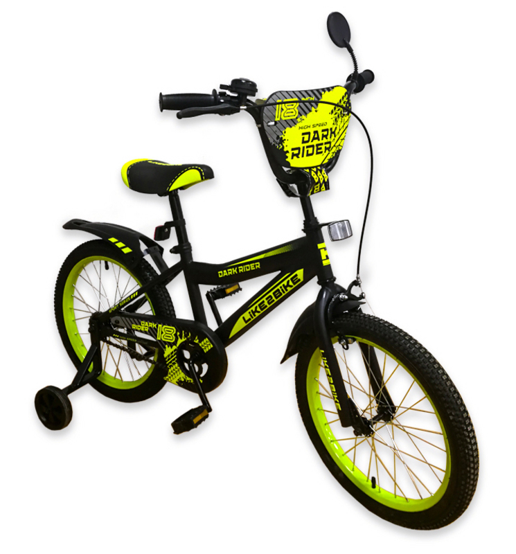 Велосипед детский 2-х колёсный 18&quot; 191821  Like2bike Dark Rider, чёрно/жёлтый, фото №2