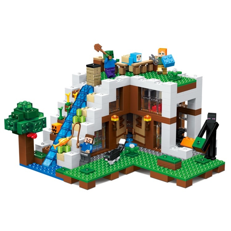Конструктор База на водопаде 729 деталей Minecraft Decool 829 (аналог Lego Майнкрафт 21134), фото №6