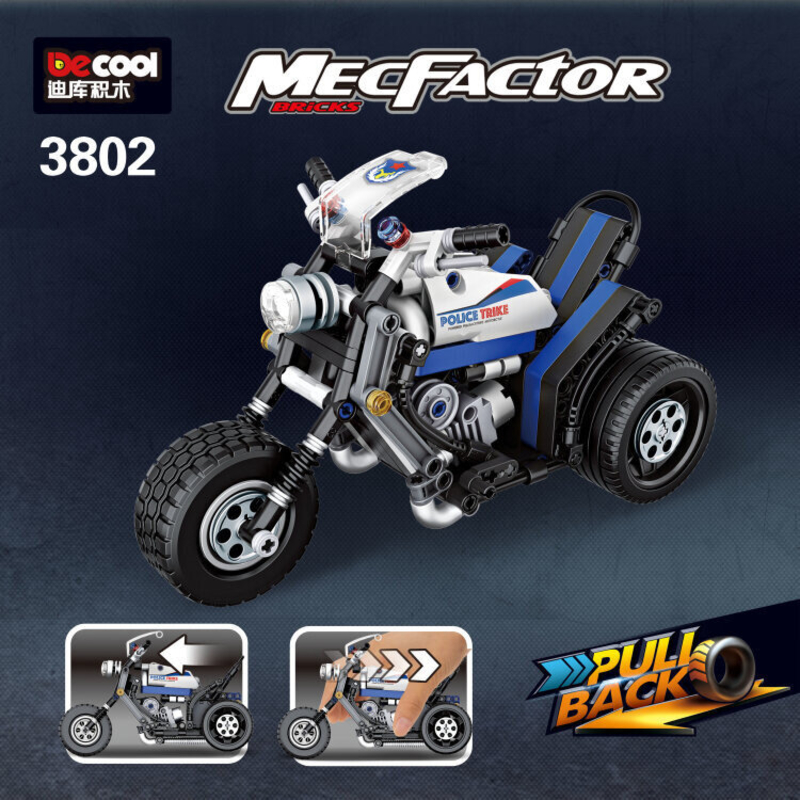Конструктор Полицейский мотоцикл 282 детали DECOOL Technic MecFactor 3802 (Аналог LEGO Technic), фото №5