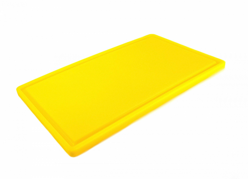 Доска разделочная HDPE с желобом, 500 * 300 * 18 мм, 6 противоскользящих ножек, желтая 113011NK, фото №2